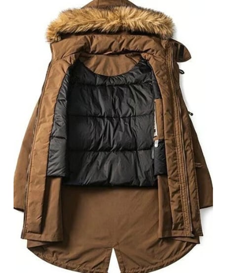 Down Parka with Removable Fur Collar