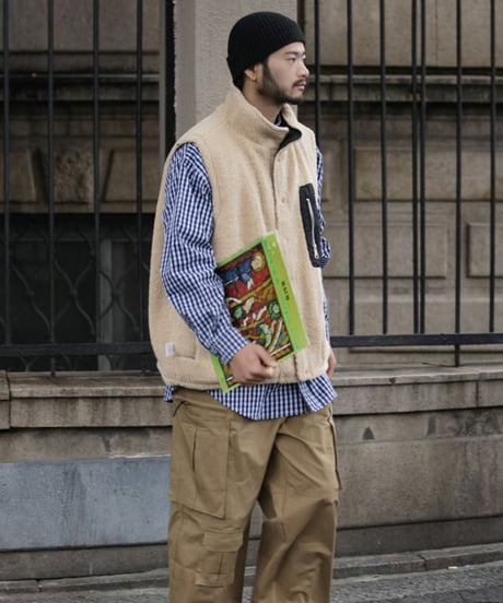 REVERSIBLE FLEECE VEST / 2COLORS