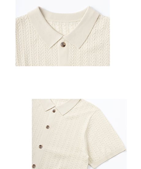 Cable Knit Shirt Cardigan / 2colors