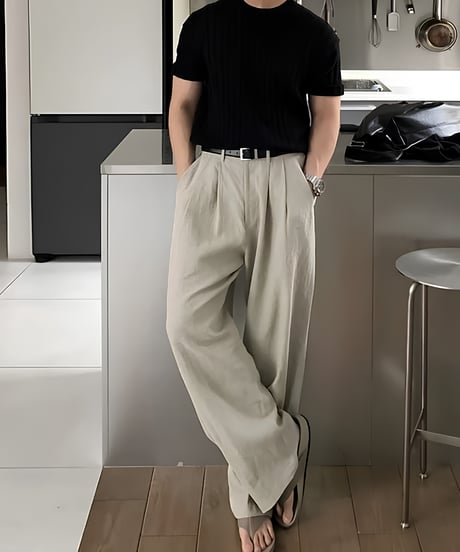 Relaxed-Fit Linen Wide Pants