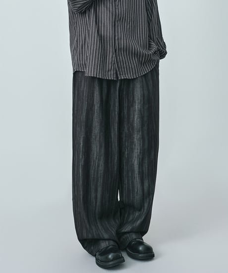 Striped Wash Wide-Leg Easy Pants / 2color