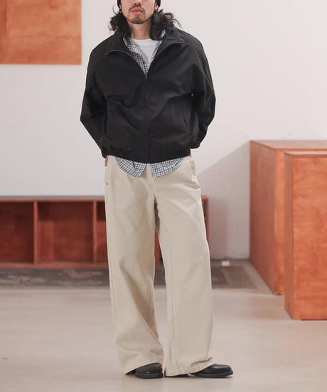 Accent Button Wide Straight Easy Pants  / 2color