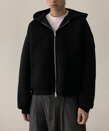 Boxy Zip-Up Hoodie / 2color