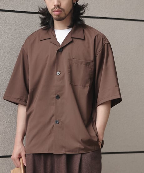 Wide Form Open Collar Shirt / 2colors