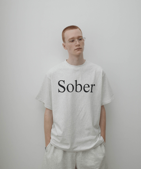 Sober Typography Relax Fit T-shirt / 2color