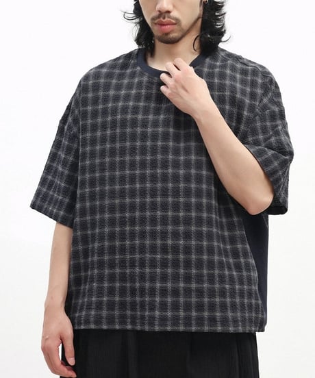 Seersucker Check Loose Fit T-Shirt / 3color