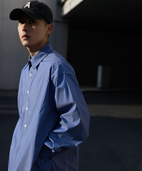 STRIPE CASUAL POCKET SHIRT / 2COLORS