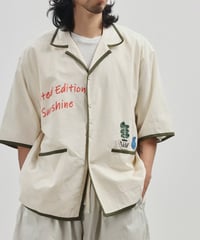 Open Collar Summer Embroidered Loose Silhouette Shirt