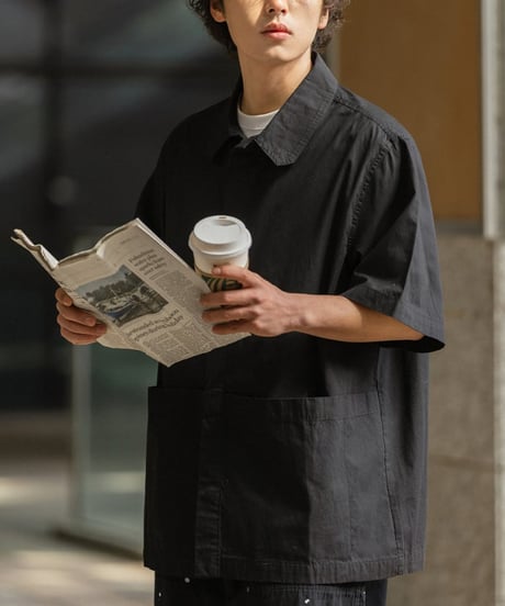 Big Pocket Wide Silhouette Work Shirt  / 2color