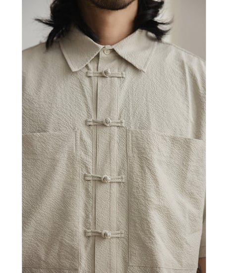 Seasucker China Button Wide Shirt / 2colors