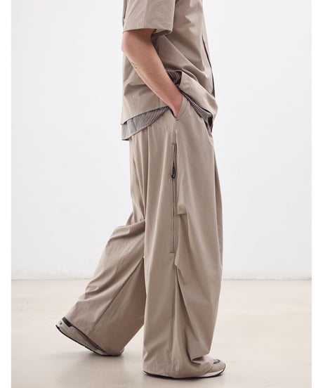 Zip Design Loose Drape Easy Pants / 3color