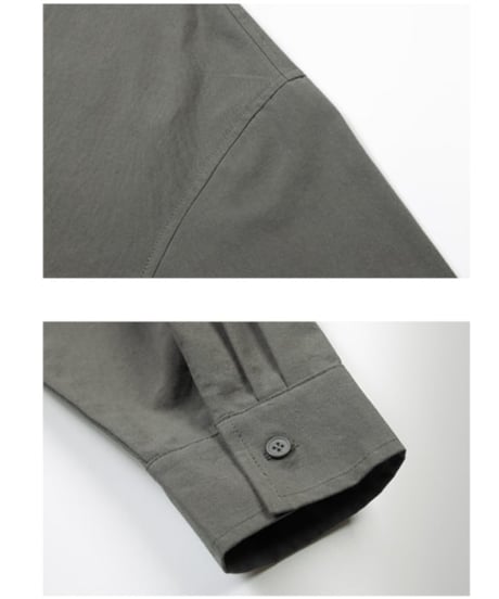 Plain No-collar Wide Form Shirt / 4color