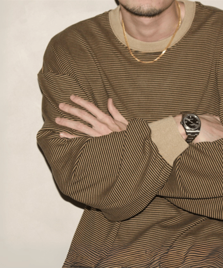 Classic Border Crewneck Long Sleeve Tee
