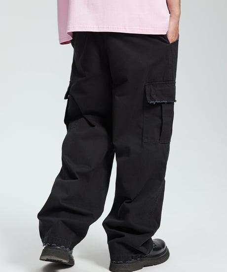 BASIC WASHED CARGO CHINO PANTS / 2COLORS