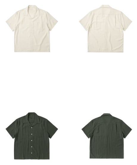 Summer Linen Open Collar Wide Shirt / 2color