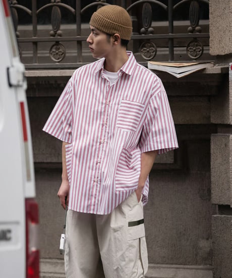 STRIPE MULTI-POCKET SHIRT / 3COLORS
