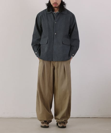 Stitch Tuck Wide Work Pants  / 2color