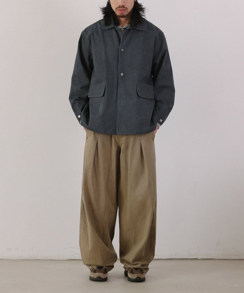 Stitch Tuck Wide Work Pants / 2color | keels