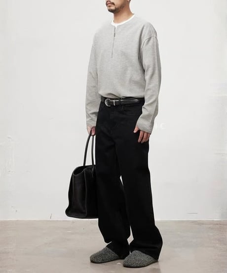 Half-Zip Waffle Long-Sleeve T-Shirt