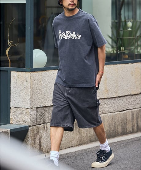 Baggy Silhouette Washed Denim Short Pants / 3color