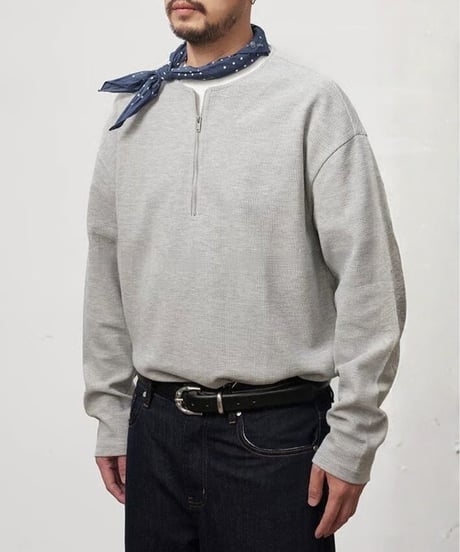 Half-Zip Waffle Long-Sleeve T-Shirt