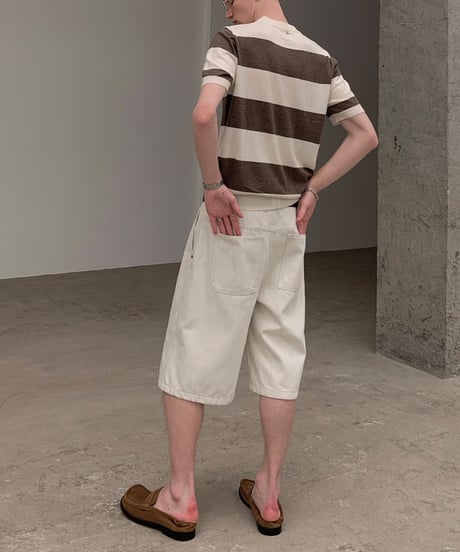 Striped Knit Short Sleeve T-Shirt / 2color