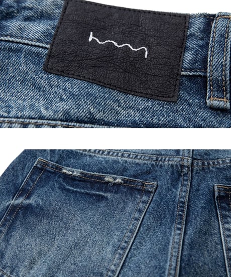 Wide Form Damage Denim Pants