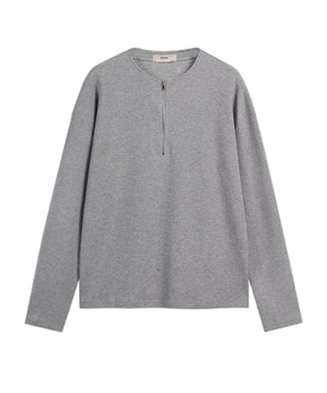 Half-Zip Waffle Long-Sleeve T-Shirt