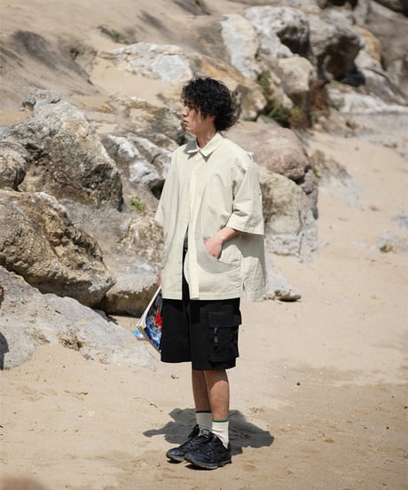 shaped pocket stripe s/s shirt / 3colors