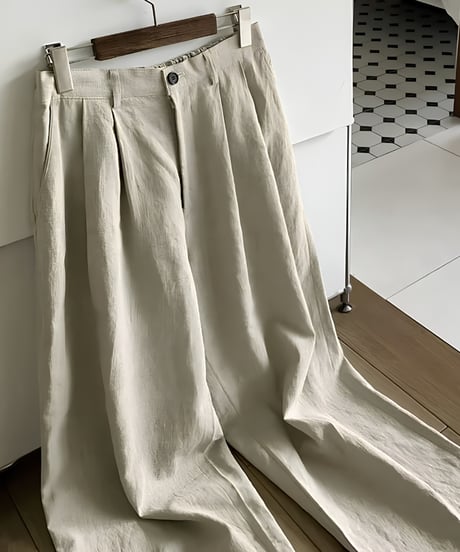 Relaxed-Fit Linen Wide Pants