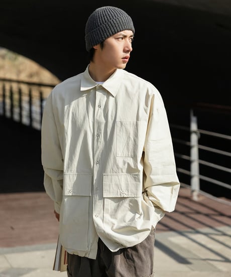 SNAP BUTTON MULTI-POCKET SHIRT / 2COLORS