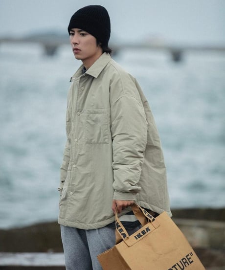 Nylon Quilted Lightweight Shirt Jacket / 4color