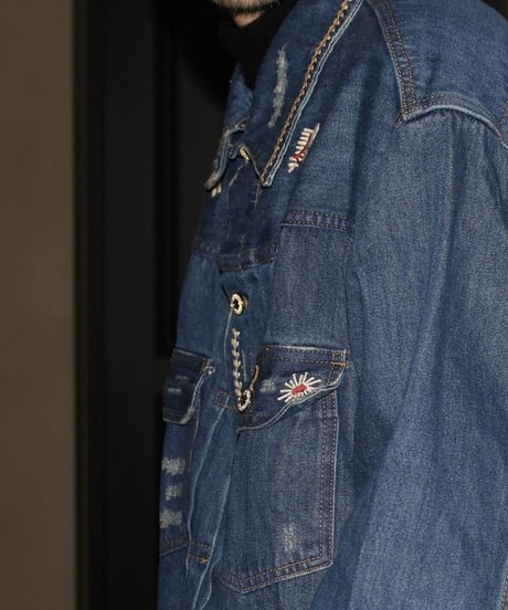 Vintage Denim Jacket with Embroidery