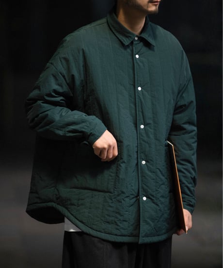 Nylon Quilted Lightweight Shirt Jacket / 4color