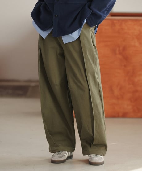Long Tuck Wide Easy Pants / 2colors