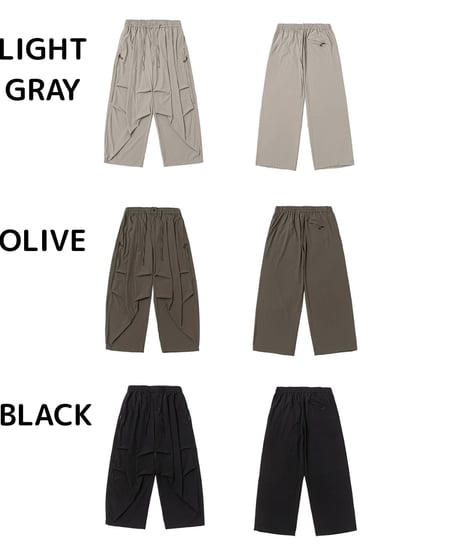 Zip Design Loose Drape Easy Pants / 3color