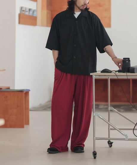 Wide Form Open Collar Shirt / 2colors