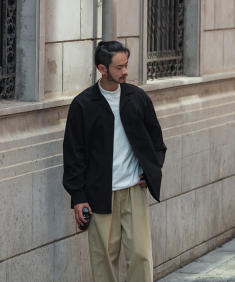 RELAX FIT OPEN COLLAR L/S SHIRT