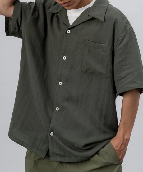 Summer Linen Open Collar Wide Shirt / 2color