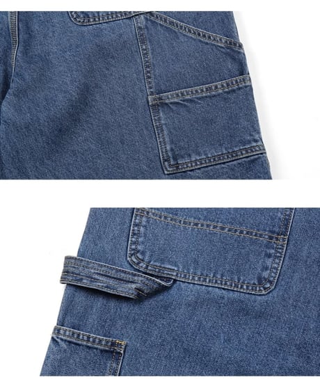 Baggy Silhouette Washed Denim Short Pants / 3color