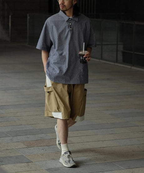 Pullover Stripe Form Pocket Shirt / 4color