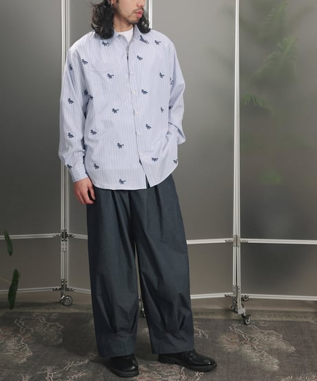 Over Pleats Easy Wide Pants / 2colors