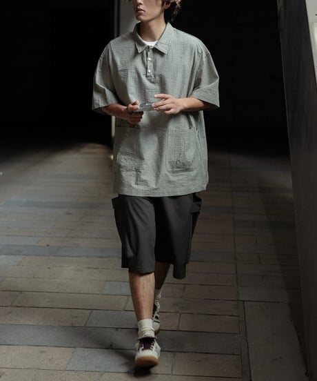 Pullover Stripe Form Pocket Shirt / 4color