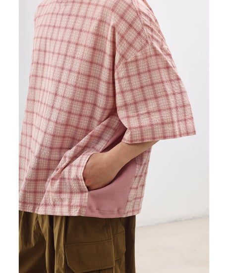 Seersucker Check Loose Fit T-Shirt / 3color