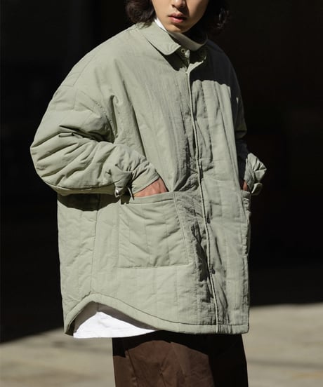 Nylon Quilted Lightweight Shirt Jacket / 4color