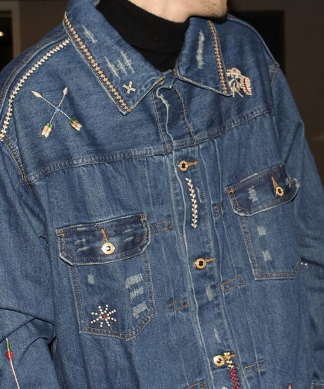 Vintage Denim Jacket with Embroidery