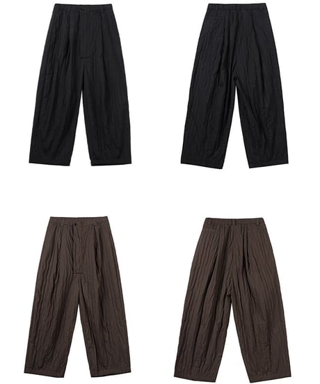 Shrink Pleats Loose Pants / 2color