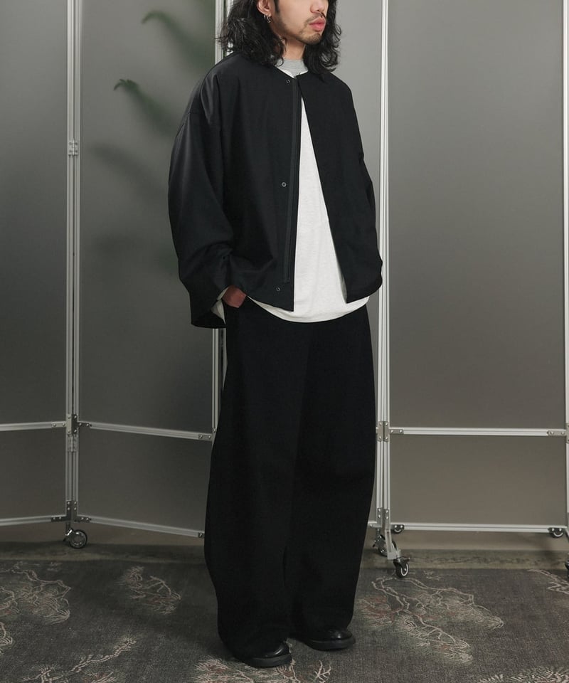 Collarless Loose-Fit Zip Jacket / 2color | keels