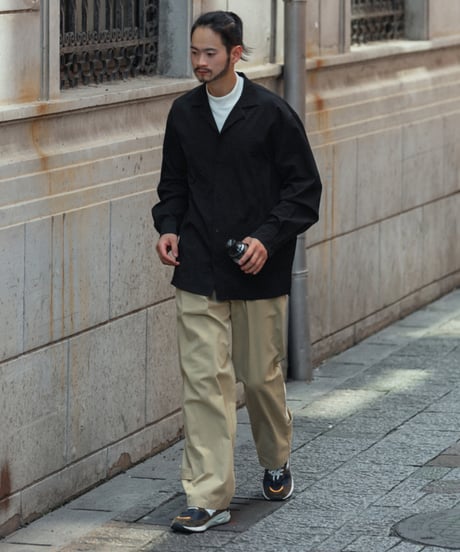 RELAX FIT OPEN COLLAR L/S SHIRT