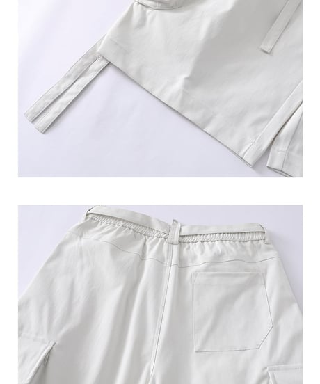 Cord Design 6length Wide Cargo Pants  / 2color